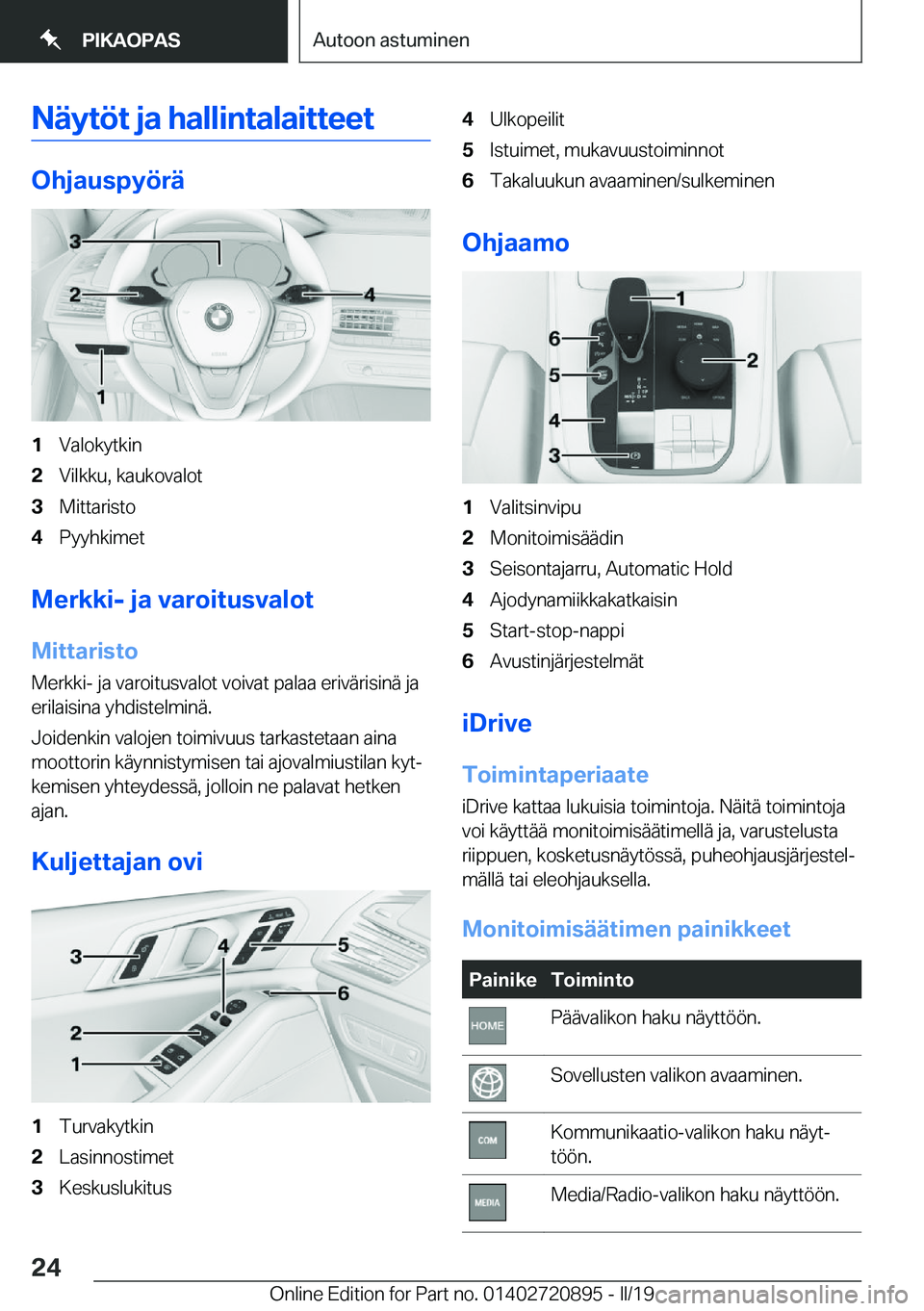 BMW X7 2019  Omistajan Käsikirja (in Finnish) �N�