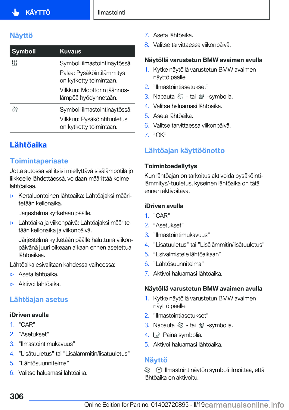 BMW X7 2019  Omistajan Käsikirja (in Finnish) �N�