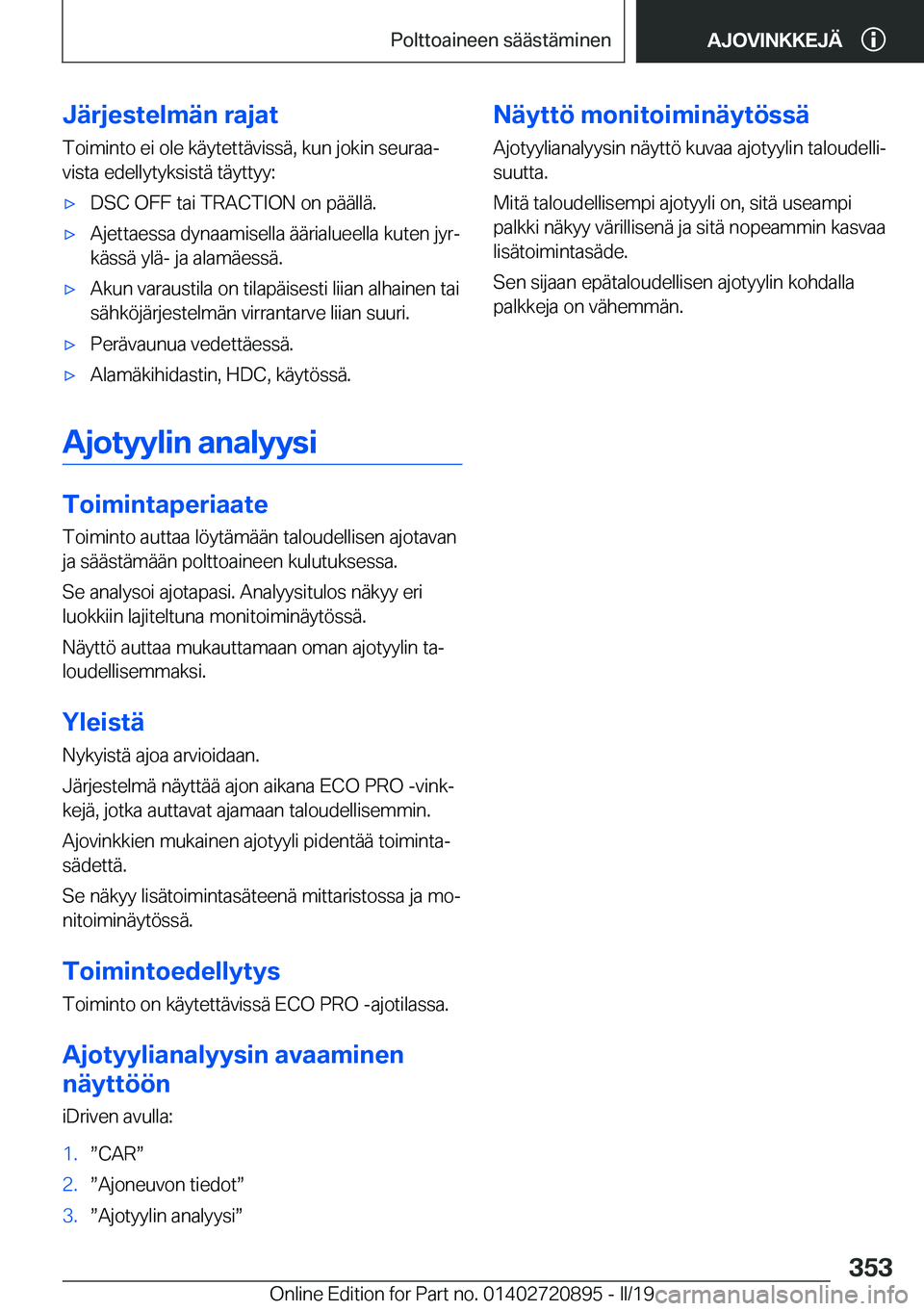 BMW X7 2019  Omistajan Käsikirja (in Finnish) �J�