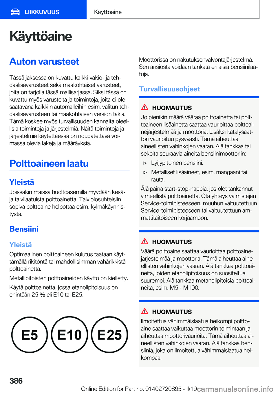 BMW X7 2019  Omistajan Käsikirja (in Finnish) �K�