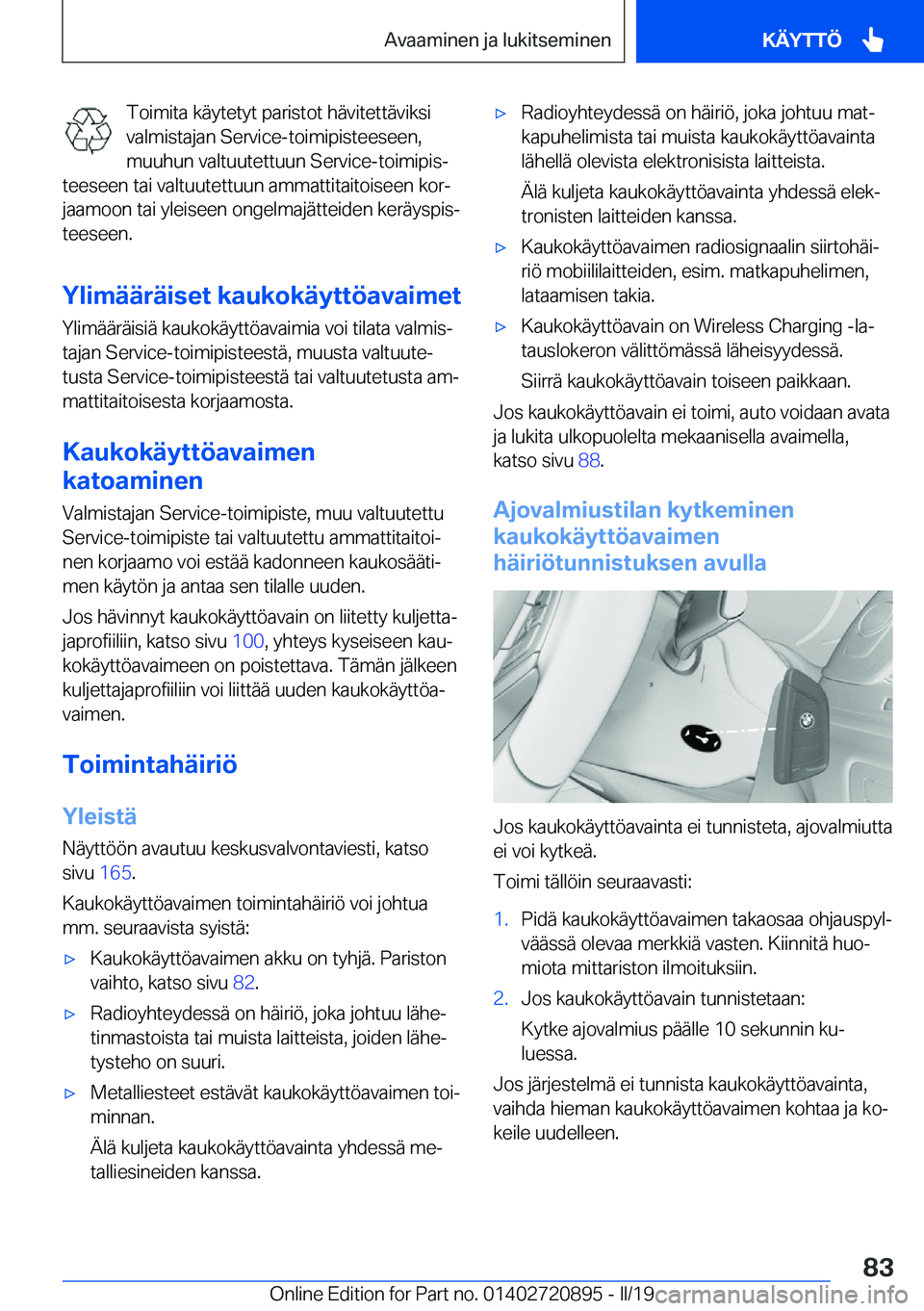 BMW X7 2019  Omistajan Käsikirja (in Finnish) �T�o�i�m�i�t�a��k�