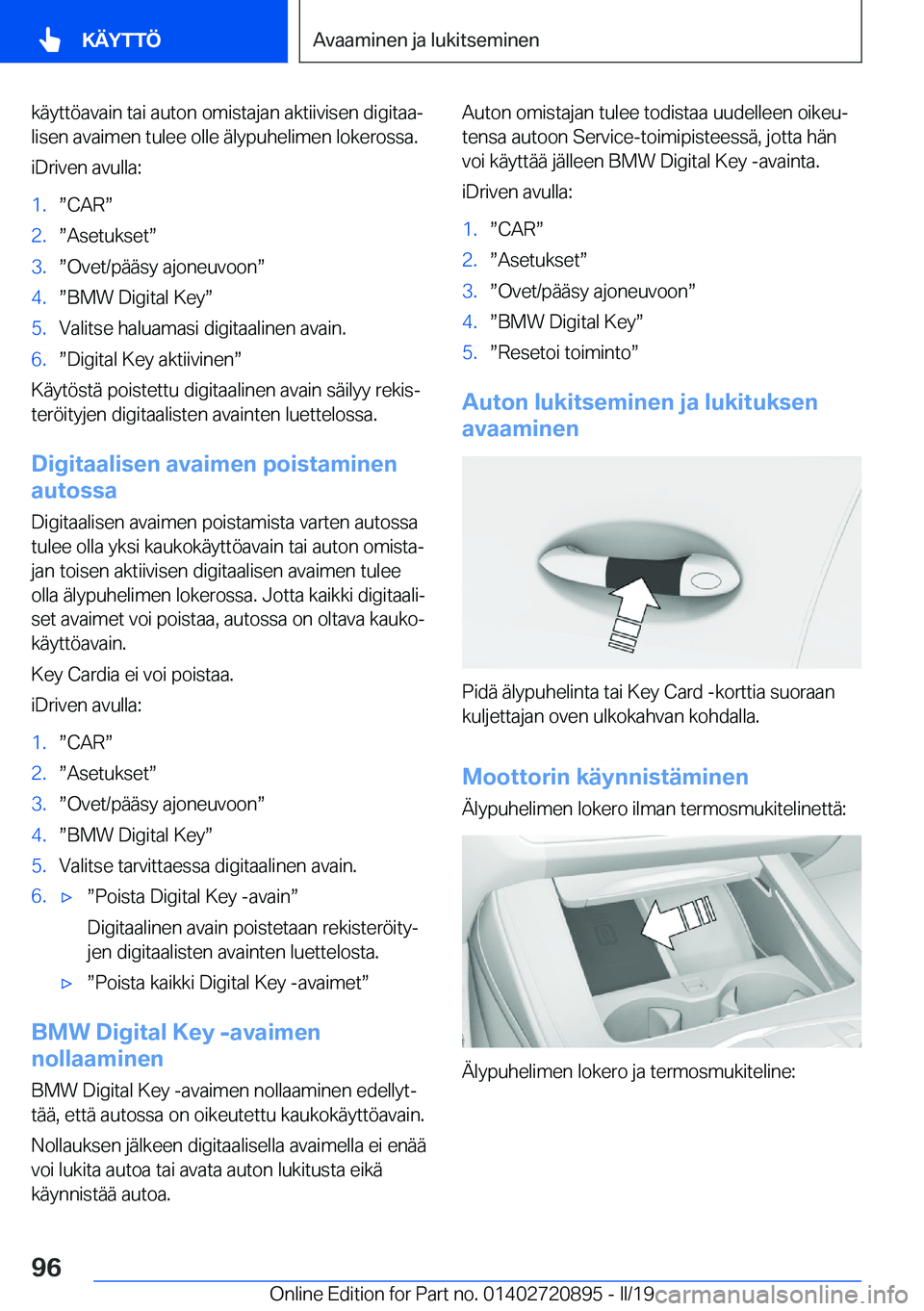 BMW X7 2019  Omistajan Käsikirja (in Finnish) �k�