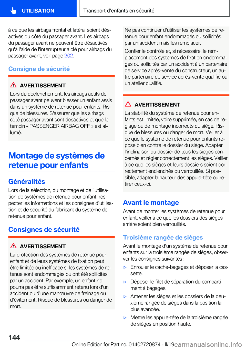 BMW X7 2019  Notices Demploi (in French) �