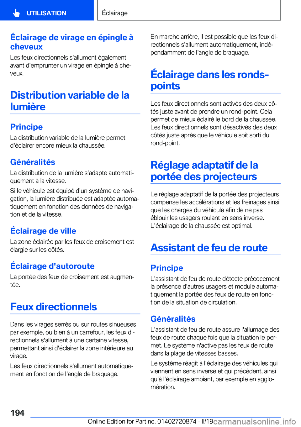 BMW X7 2019  Notices Demploi (in French) �