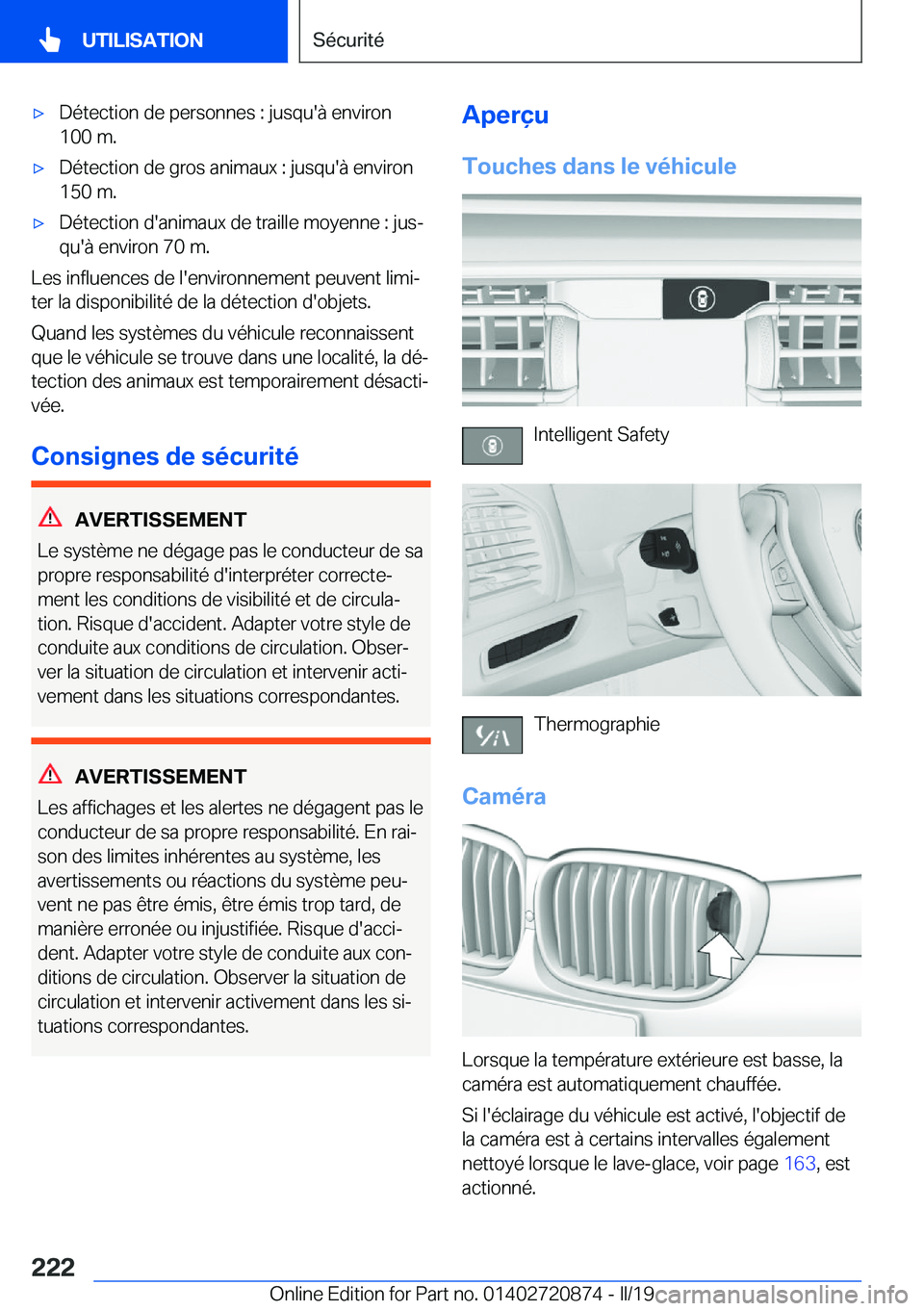 BMW X7 2019  Notices Demploi (in French) 'x�D�é�t�e�c�t�i�o�n��d�e��p�e�r�s�o�n�n�e�s��:��j�u�s�q�u�'�