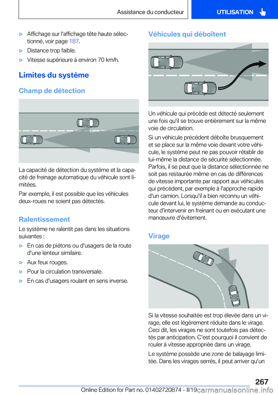 BMW X7 2019  Notices Demploi (in French) 'x�A�f�f�i�c�h�a�g�e��s�u�r��l�'�a�f�f�i�c�h�a�g�e��t�ê�t�e��h�a�u�t�e��s�é�l�e�cj�t�i�o�n�n�é�,��v�o�i�r��p�a�g�e� �1�8�7�.'x�D�i�s�t�a�n�c�e��t�r�o�p��f�a�i�b�l�e�.'x�V