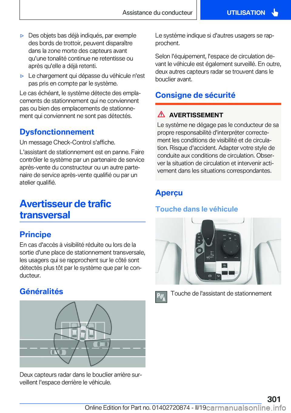 BMW X7 2019  Notices Demploi (in French) 'x�D�e�s��o�b�j�e�t�s��b�a�s��d�é�j�