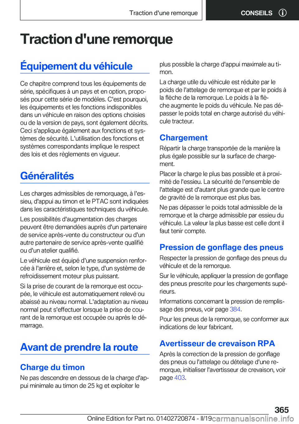 BMW X7 2019  Notices Demploi (in French) �T�r�a�c�t�i�o�n��d�'�u�n�e��r�e�m�o�r�q�u�e�