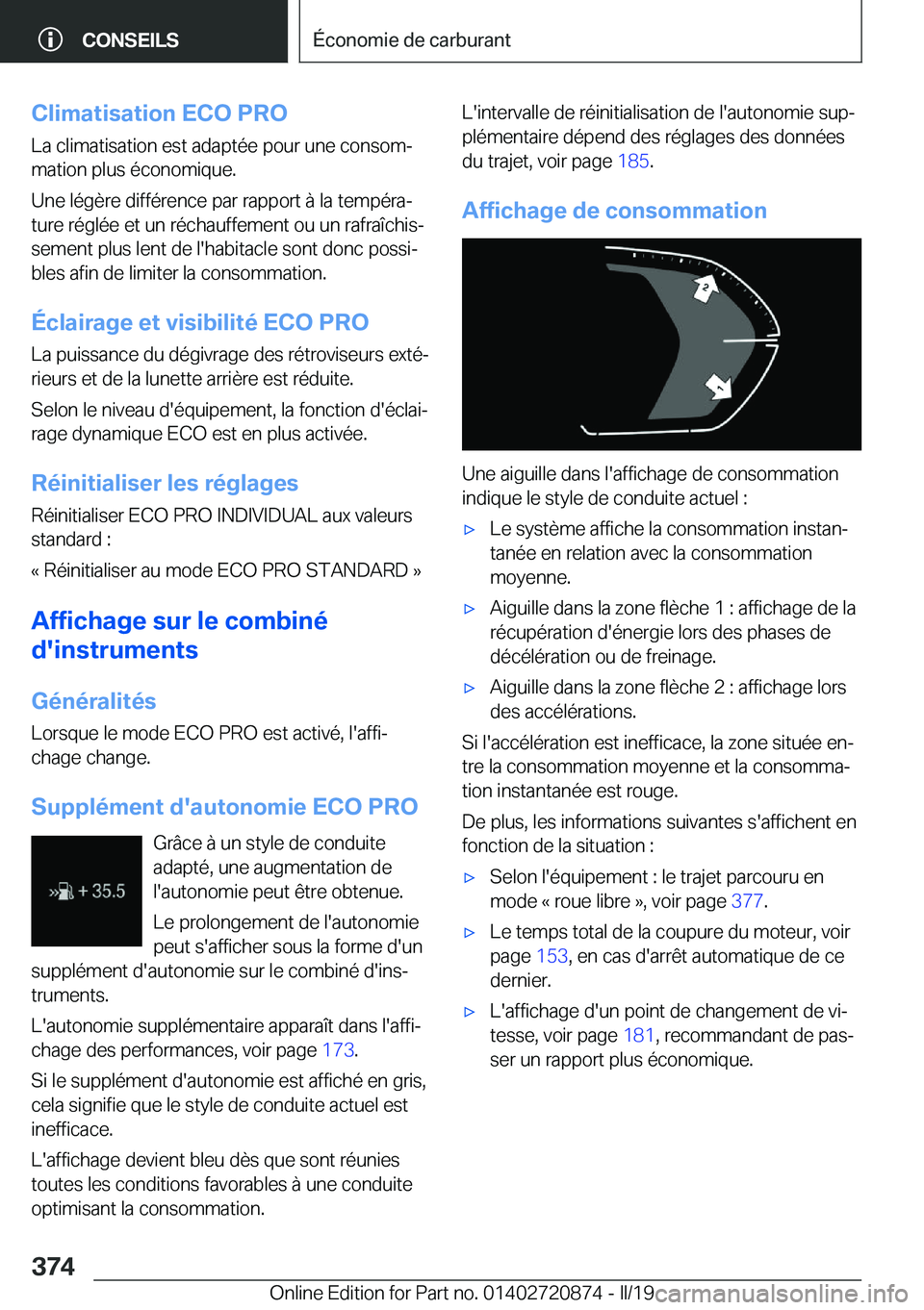 BMW X7 2019  Notices Demploi (in French) �C�l�i�m�a�t�i�s�a�t�i�o�n��E�C�O��P�R�O�L�a��c�l�i�m�a�t�i�s�a�t�i�o�n��e�s�t��a�d�a�p�t�é�e��p�o�u�r��u�n�e��c�o�n�s�o�mj
�m�a�t�i�o�n��p�l�u�s��é�c�o�n�o�m�i�q�u�e�.
�U�n�e��l�é�g�è