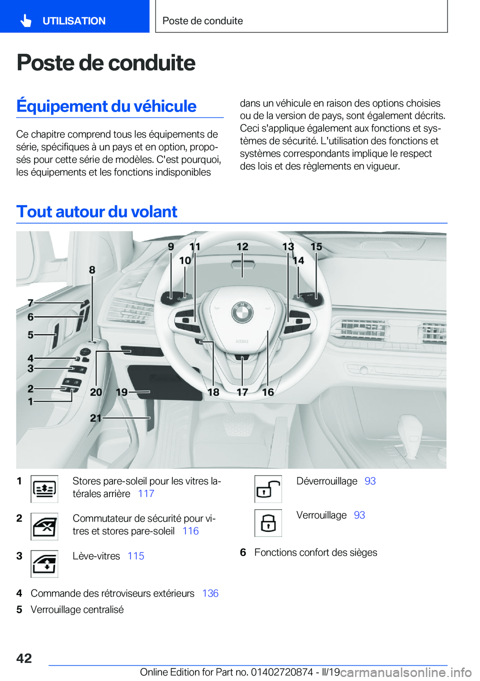 BMW X7 2019  Notices Demploi (in French) �P�o�s�t�e��d�e��c�o�n�d�u�i�t�e�