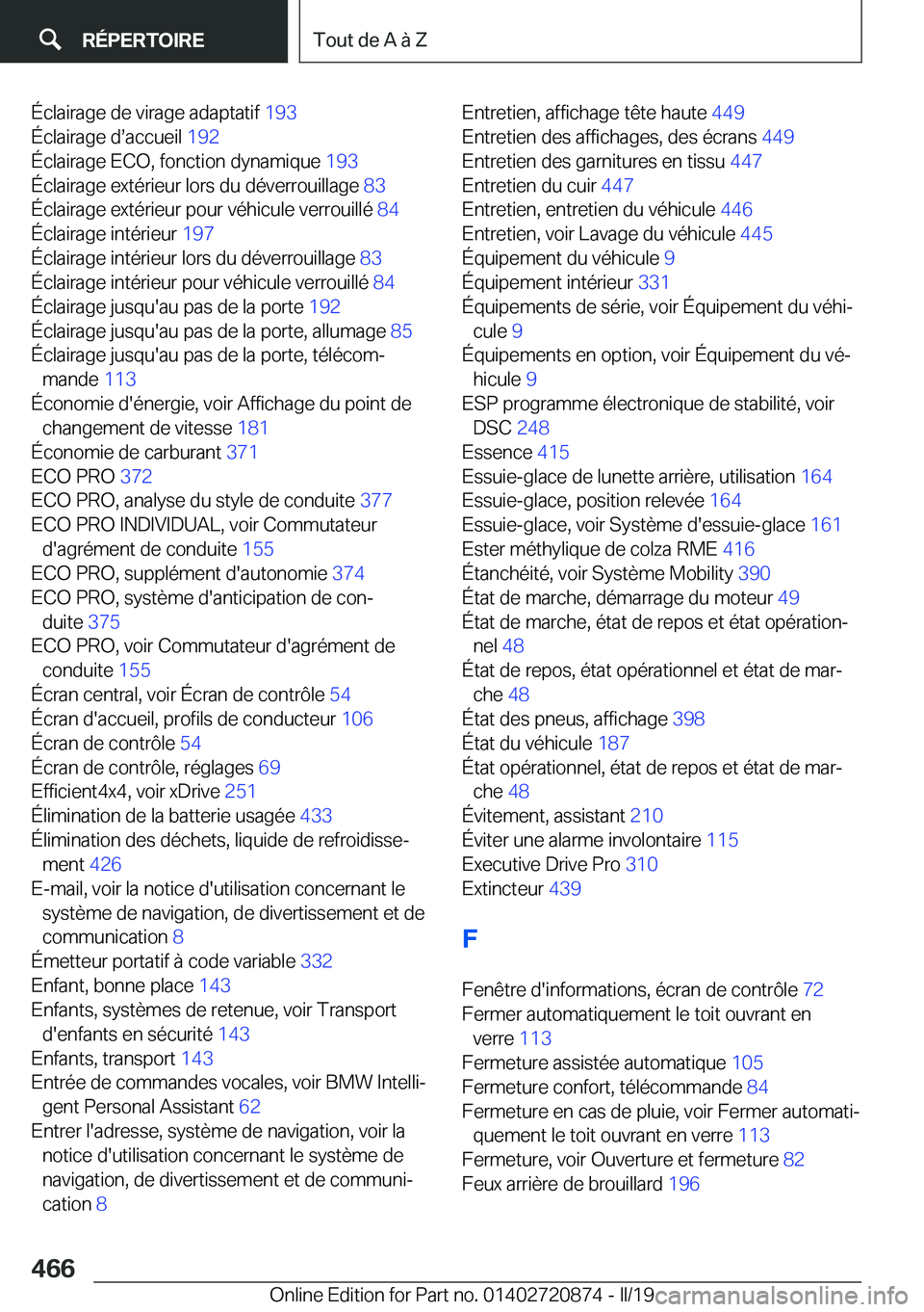 BMW X7 2019  Notices Demploi (in French) �