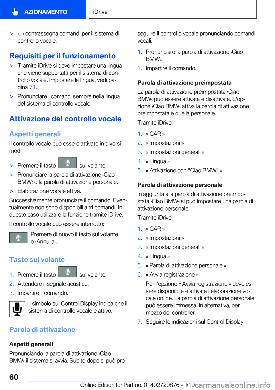 BMW X7 2019  Libretti Di Uso E manutenzione (in Italian) 'x