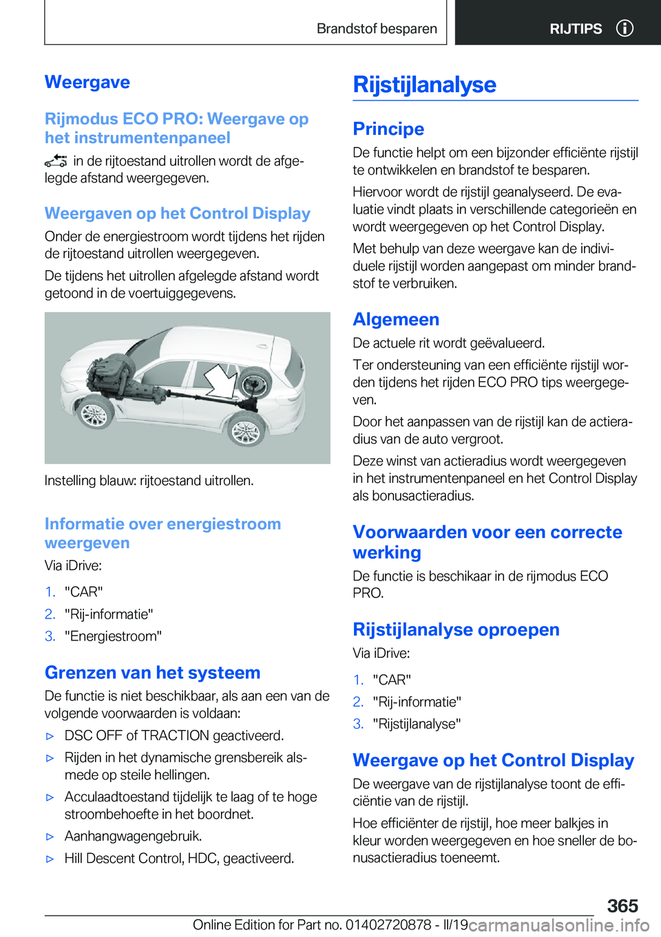 BMW X7 2019  Instructieboekjes (in Dutch) �W�e�e�r�g�a�v�e�R�i�j�m�o�d�u�s��E�C�O��P�R�O�:��W�e�e�r�g�a�v�e��o�p
�h�e�t��i�n�s�t�r�u�m�e�n�t�e�n�p�a�n�e�e�l
���i�n��d�e��r�i�j�t�o�e�s�t�a�n�d��u�i�t�r�o�l�l�e�n��w�o�r�d�t��d�e��a