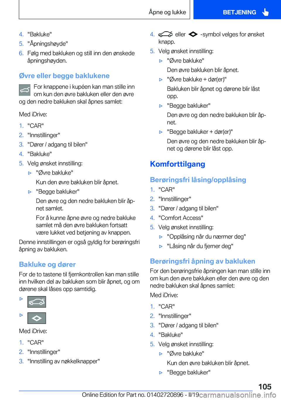 BMW X7 2019  InstruksjonsbØker (in Norwegian) �4�.��B�a�k�l�u�k�e��5�.��