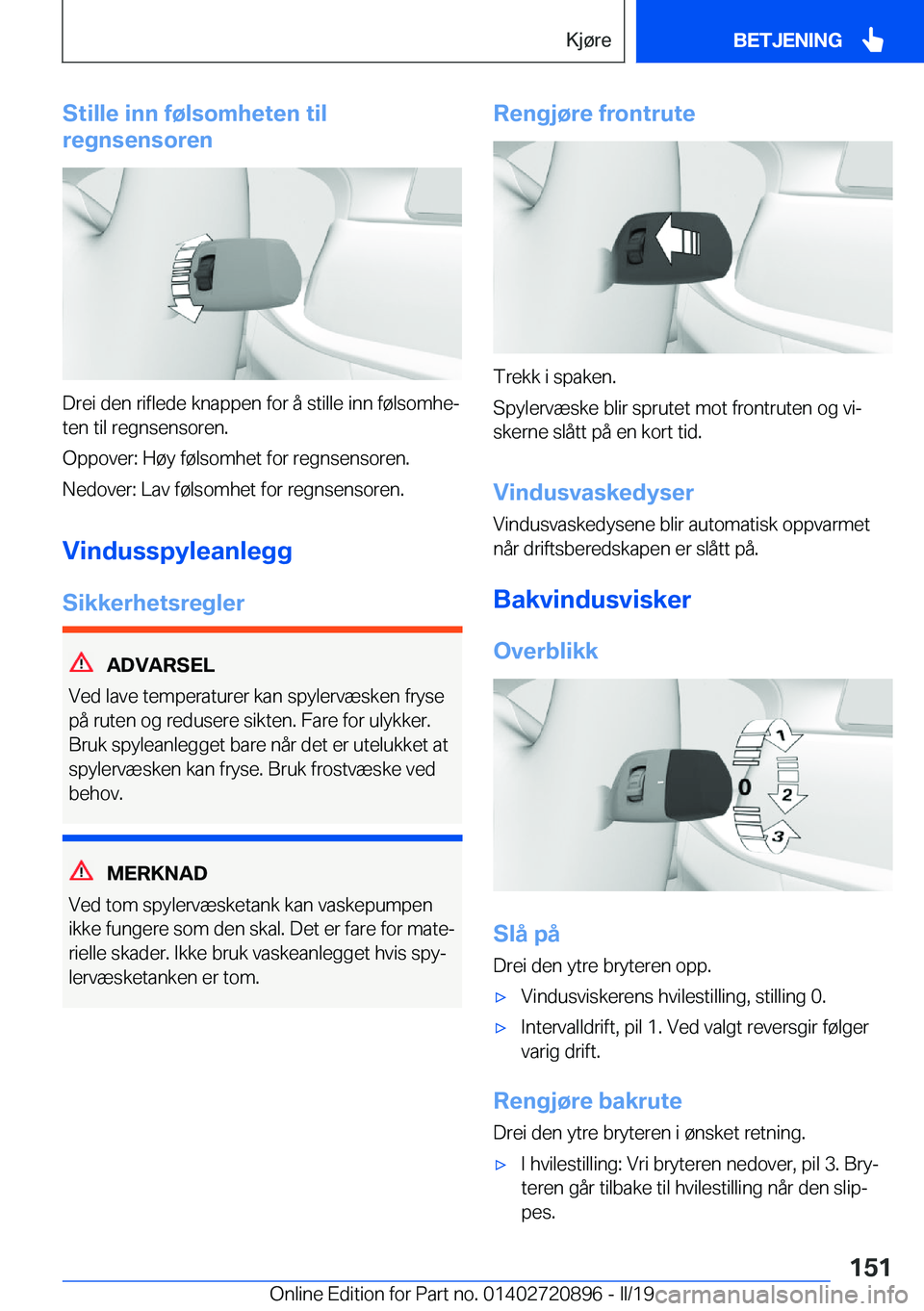 BMW X7 2019  InstruksjonsbØker (in Norwegian) �S�t�i�l�l�e��i�n�n��f�