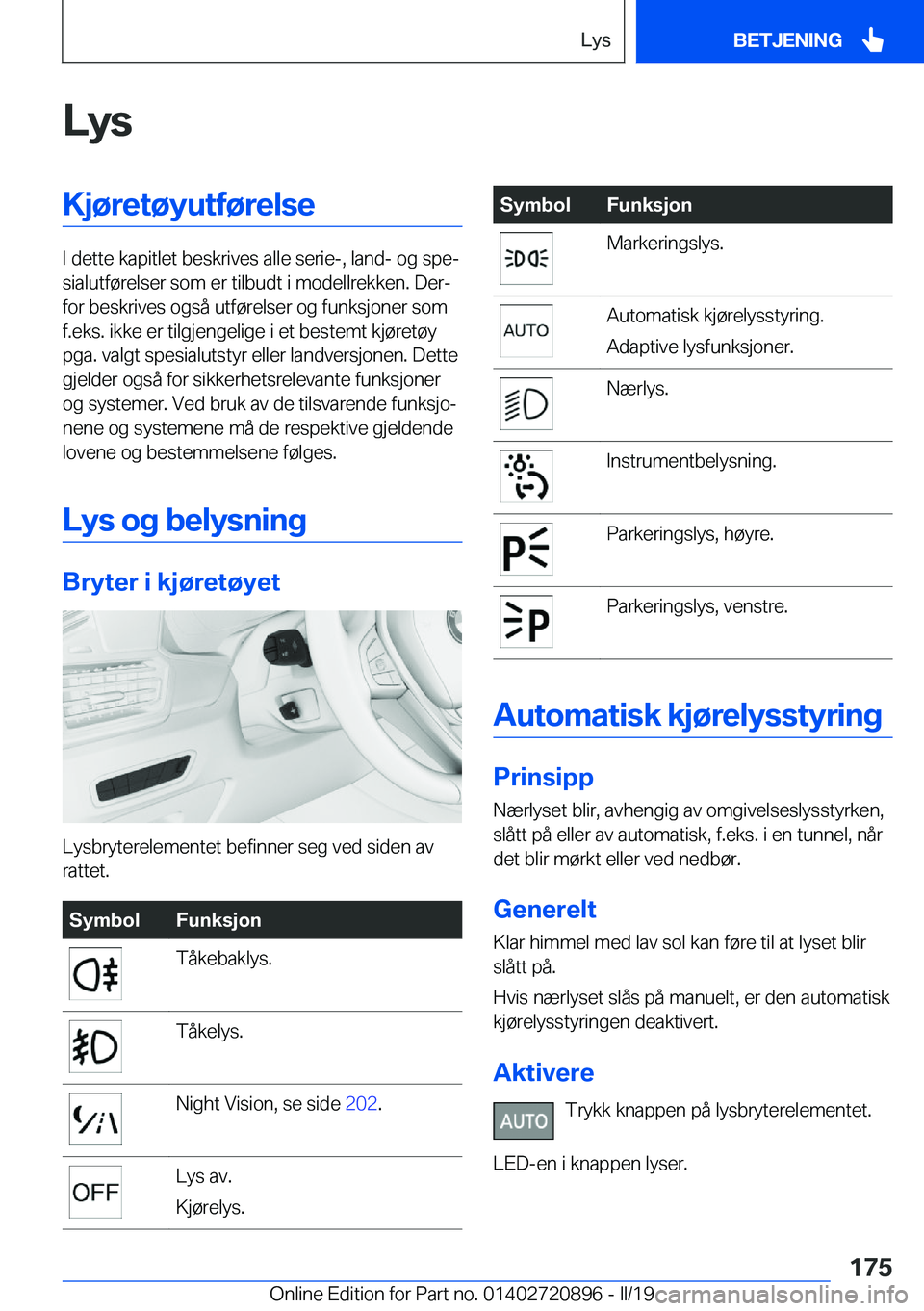 BMW X7 2019  InstruksjonsbØker (in Norwegian) �L�y�s�K�j�