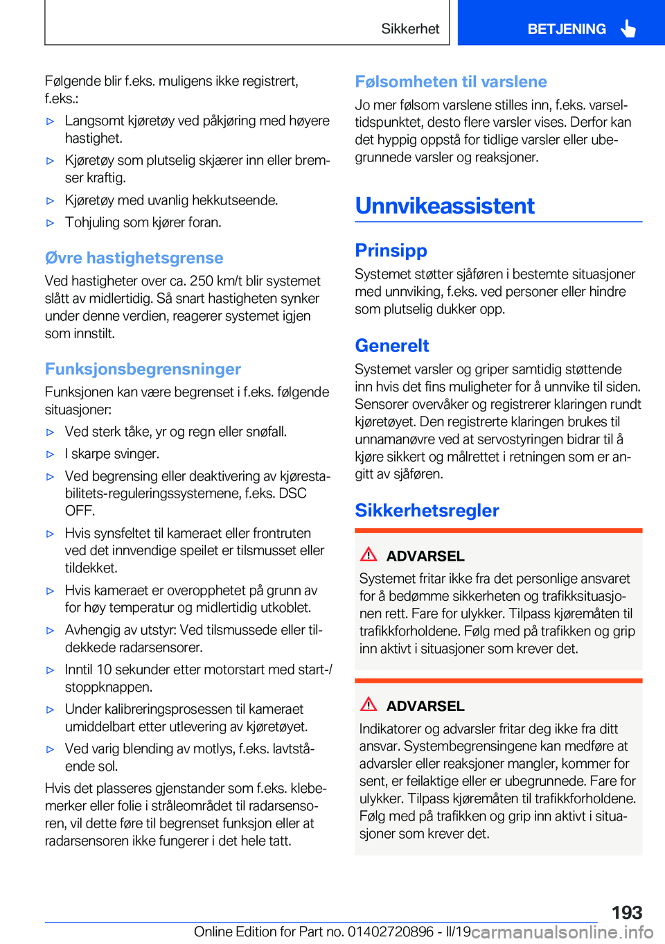 BMW X7 2019  InstruksjonsbØker (in Norwegian) �F�