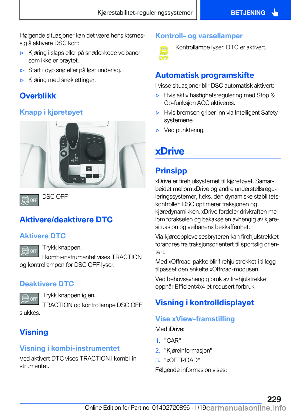 BMW X7 2019  InstruksjonsbØker (in Norwegian) �I��f�