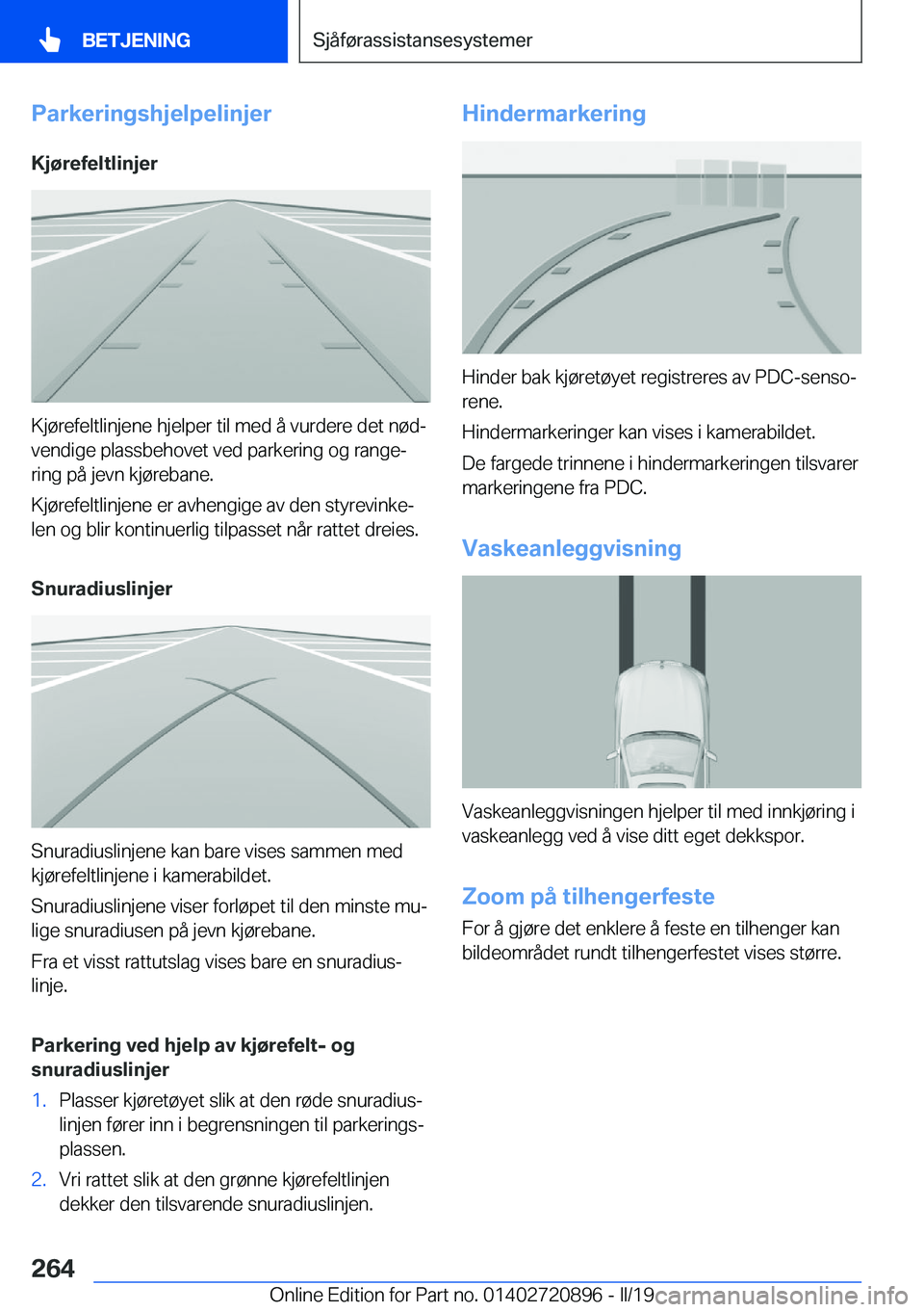 BMW X7 2019  InstruksjonsbØker (in Norwegian) �P�a�r�k�e�r�i�n�g�s�h�j�e�l�p�e�l�i�n�j�e�r�K�j�