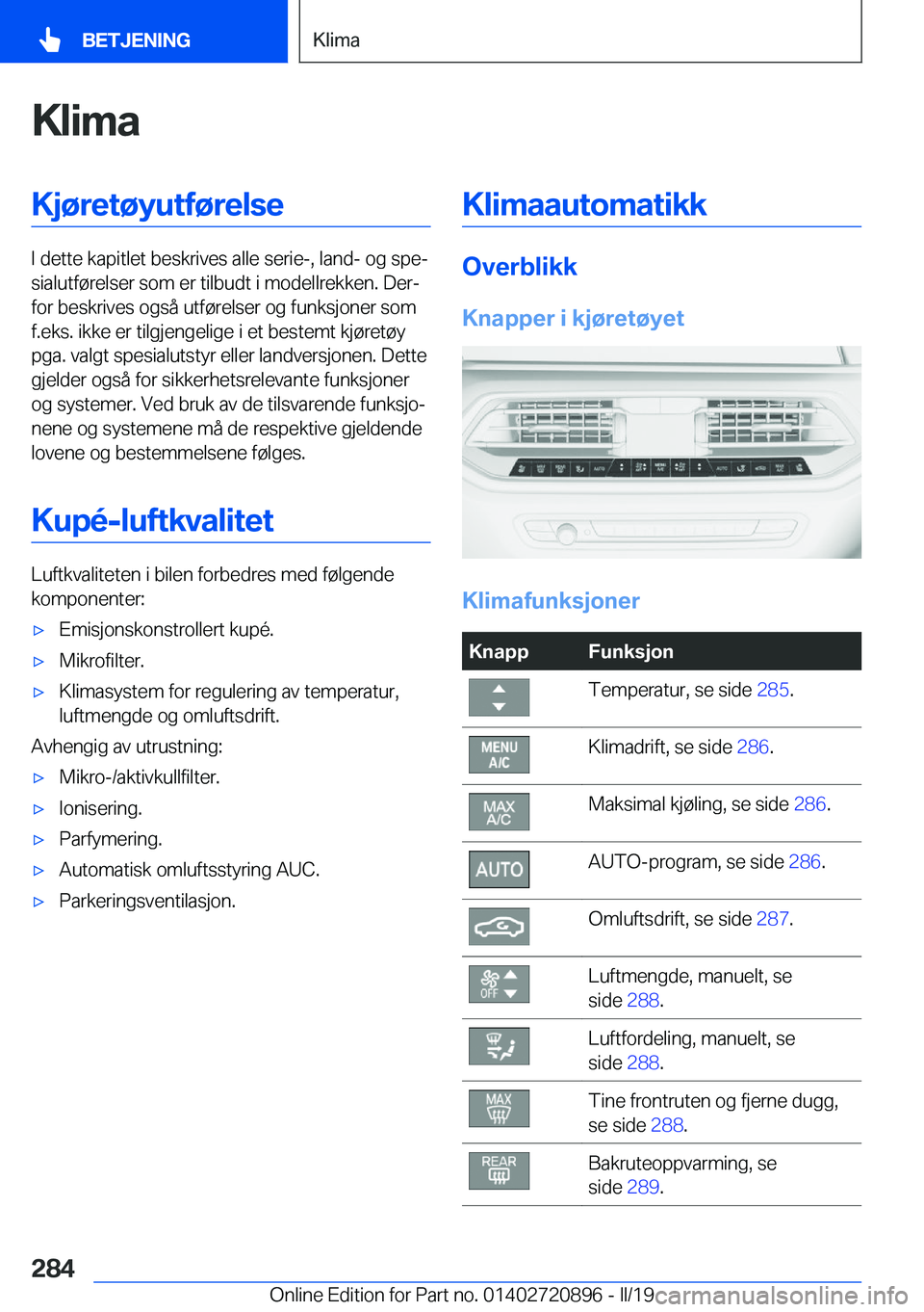 BMW X7 2019  InstruksjonsbØker (in Norwegian) �K�l�i�m�a�K�j�
