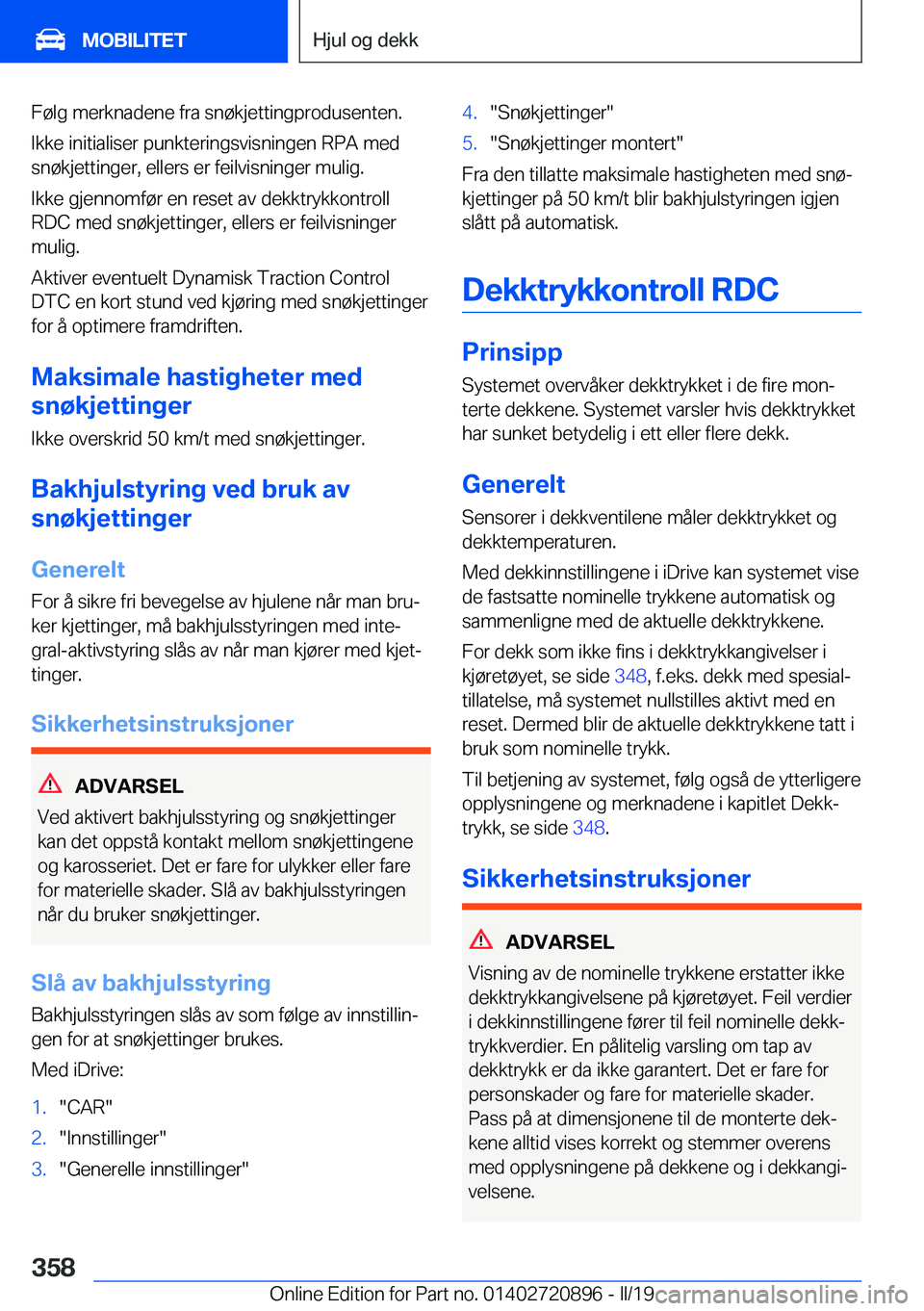 BMW X7 2019  InstruksjonsbØker (in Norwegian) �F�