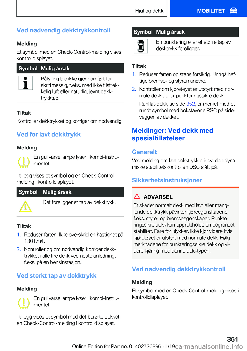 BMW X7 2019  InstruksjonsbØker (in Norwegian) �V�e�d��n�