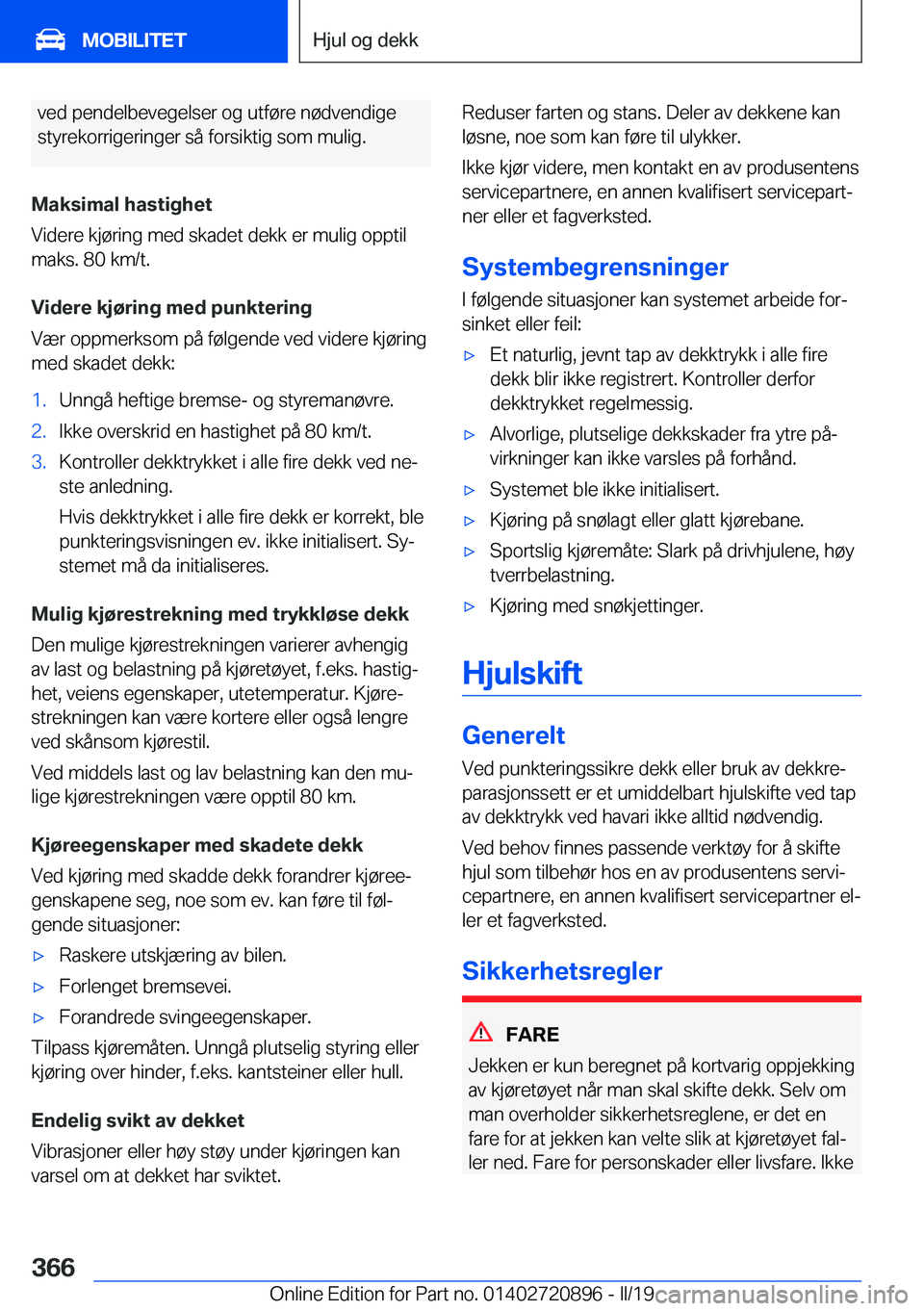 BMW X7 2019  InstruksjonsbØker (in Norwegian) �v�e�d��p�e�n�d�e�l�b�e�v�e�g�e�l�s�e�r��o�g��u�t�f�