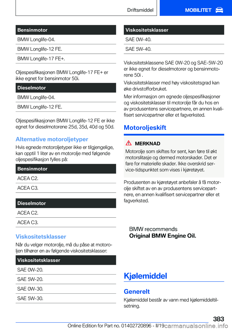 BMW X7 2019  InstruksjonsbØker (in Norwegian) �B�e�n�s�i�n�m�o�t�o�r�B�M�W��L�o�n�g�l�i�f�e�-�0�4�.�B�M�W��L�o�n�g�l�i�f�e�-�1�2��F�E�.�B�M�W��L�o�n�g�l�i�f�e�-�1�7��F�E�+�.
�O�l�j�e�s�p�e�s�i�f�i�k�a�s�j�o�n�e�n��B�M�W��L�o�n�g�l�i�f�e�-�