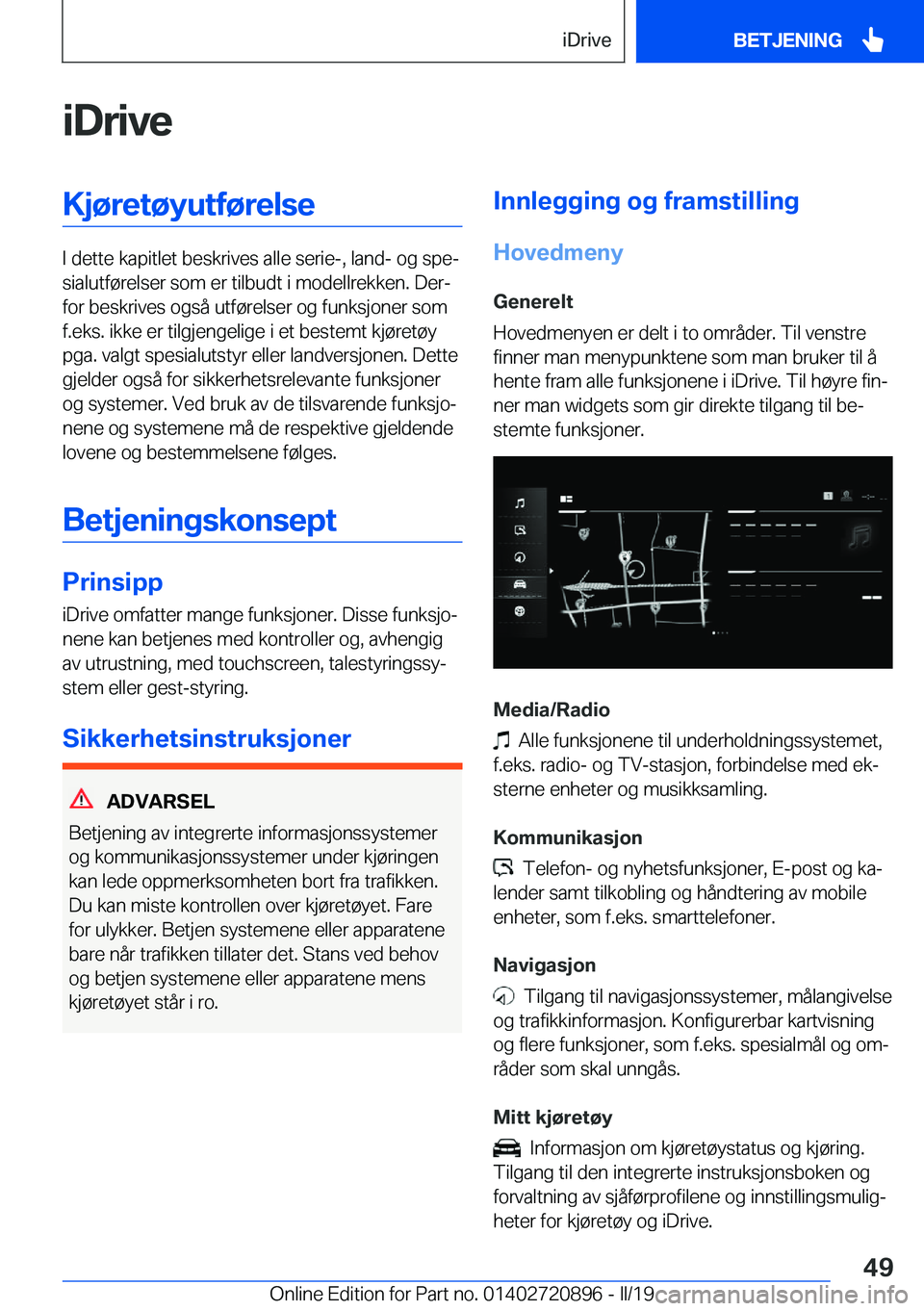 BMW X7 2019  InstruksjonsbØker (in Norwegian) �i�D�r�i�v�e�K�j�