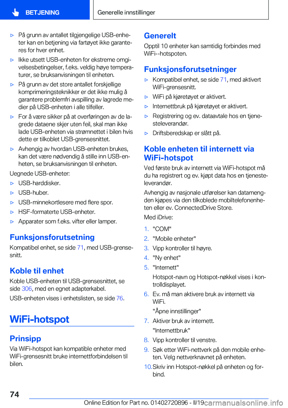 BMW X7 2019  InstruksjonsbØker (in Norwegian) x�P�å��g�r�u�n�n��a�v��a�n�t�a�l�l�e�t��t�i�l�g�j�e�n�g�e�l�i�g�e��U�S�B�-�e�n�h�ej�t�e�r��k�a�n��e�n��b�e�t�j�e�n�i�n�g��v�i�a��f�a�r�t�