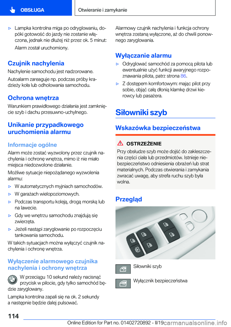 BMW X7 2019  Instrukcja obsługi (in Polish) 'x�L�a�m�p�k�a��k�o�n�t�r�o�l�n�a��m�i�g�a��p�o��o�d�r�y�g�l�o�w�a�n�i�u�,��d�oj�p�
