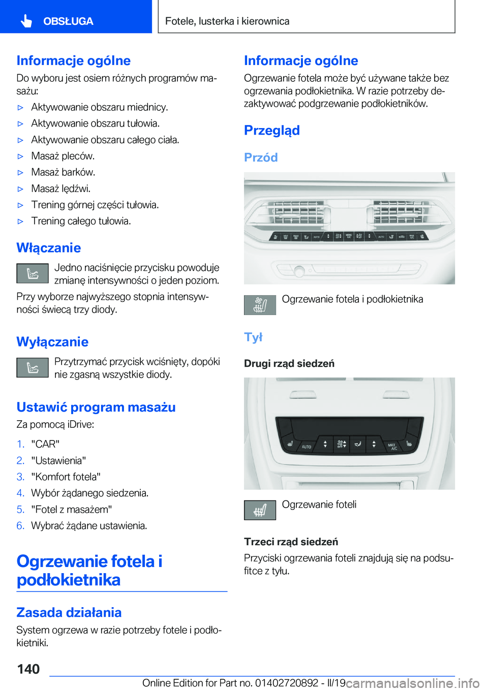 BMW X7 2019  Instrukcja obsługi (in Polish) �I�n�f�o�r�m�a�c�j�e��o�g�