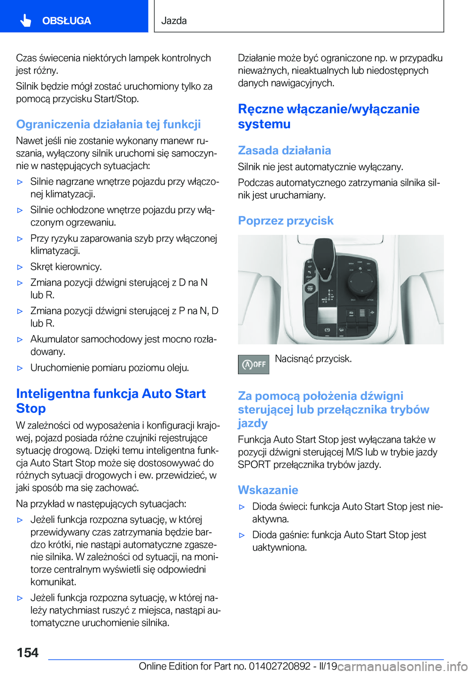 BMW X7 2019  Instrukcja obsługi (in Polish) �C�z�a�s��w�i�e�c�e�n�i�a��n�i�e�k�t�