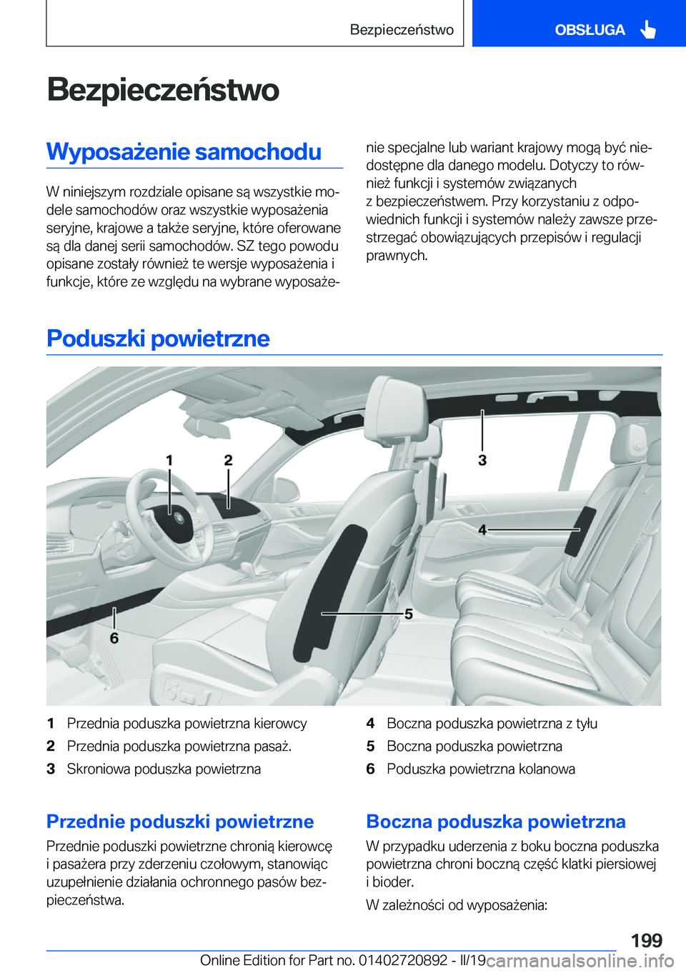 BMW X7 2019  Instrukcja obsługi (in Polish) �B�e�z�p�i�e�c�z�e�