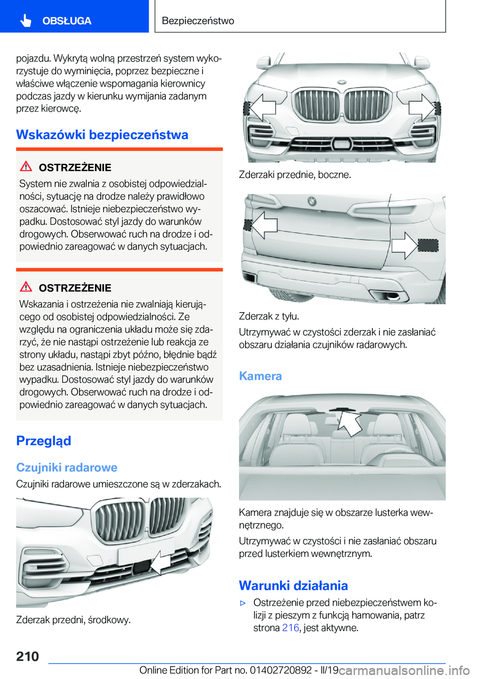 BMW X7 2019  Instrukcja obsługi (in Polish) �p�o�j�a�z�d�u�.��W�y�k�r�y�t�