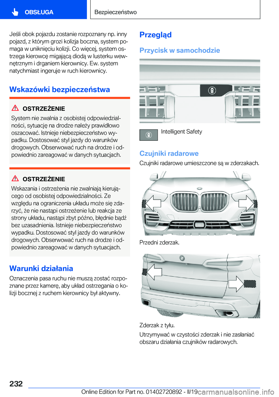 BMW X7 2019  Instrukcja obsługi (in Polish) �J�e�l�i��o�b�o�k��p�o�j�a�z�d�u��z�o�s�t�a�n�i�e��r�o�z�p�o�z�n�a�n�y��n�p�.��i�n�n�y
�p�o�j�a�z�d�,��z��k�t�
