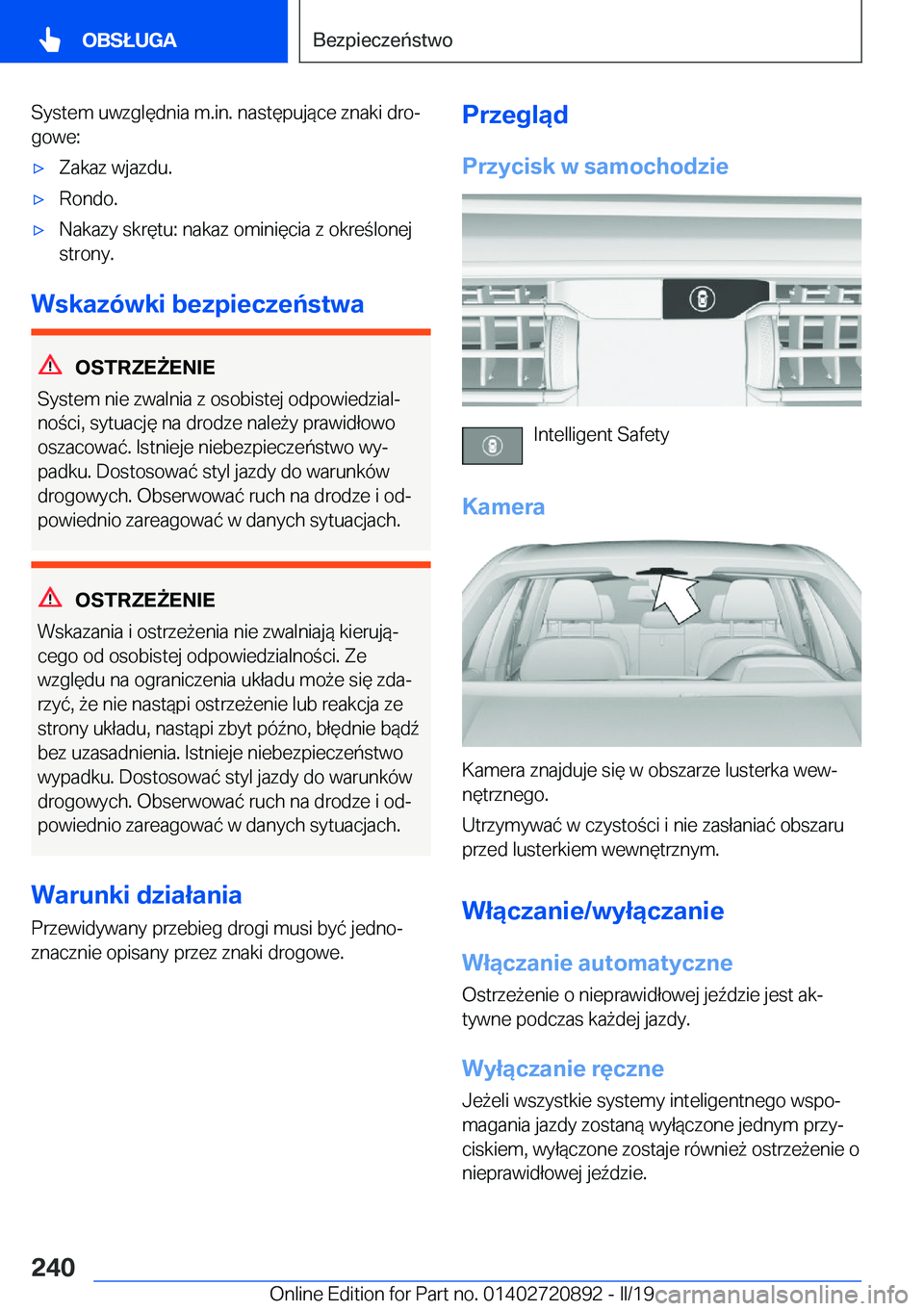 BMW X7 2019  Instrukcja obsługi (in Polish) �S�y�s�t�e�m��u�w�z�g�l�