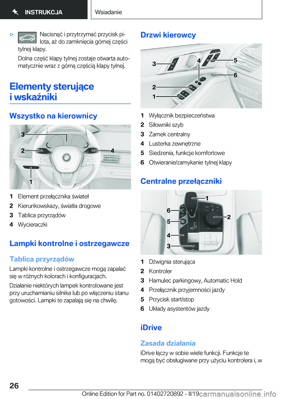 BMW X7 2019  Instrukcja obsługi (in Polish) 'x�N�a�c�i�s�n�