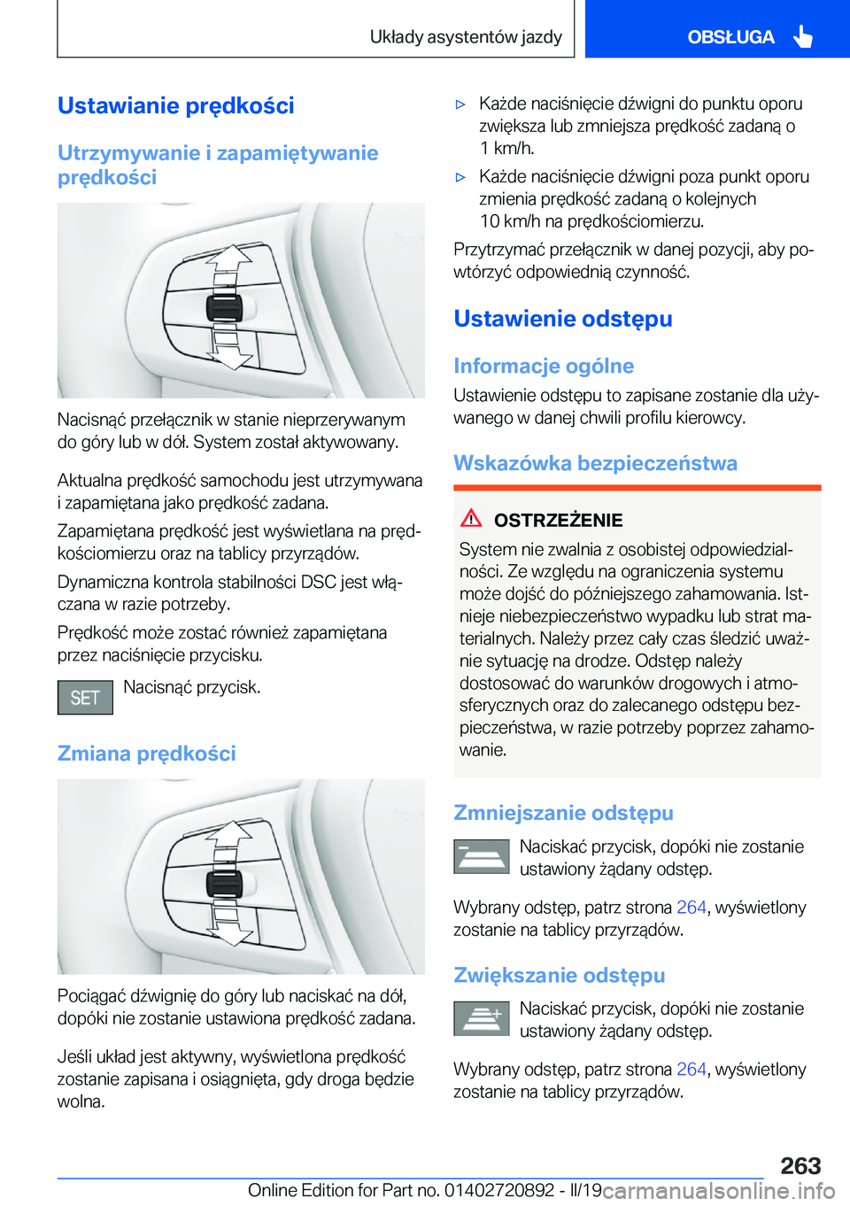 BMW X7 2019  Instrukcja obsługi (in Polish) �U�s�t�a�w�i�a�n�i�e��p�r�
