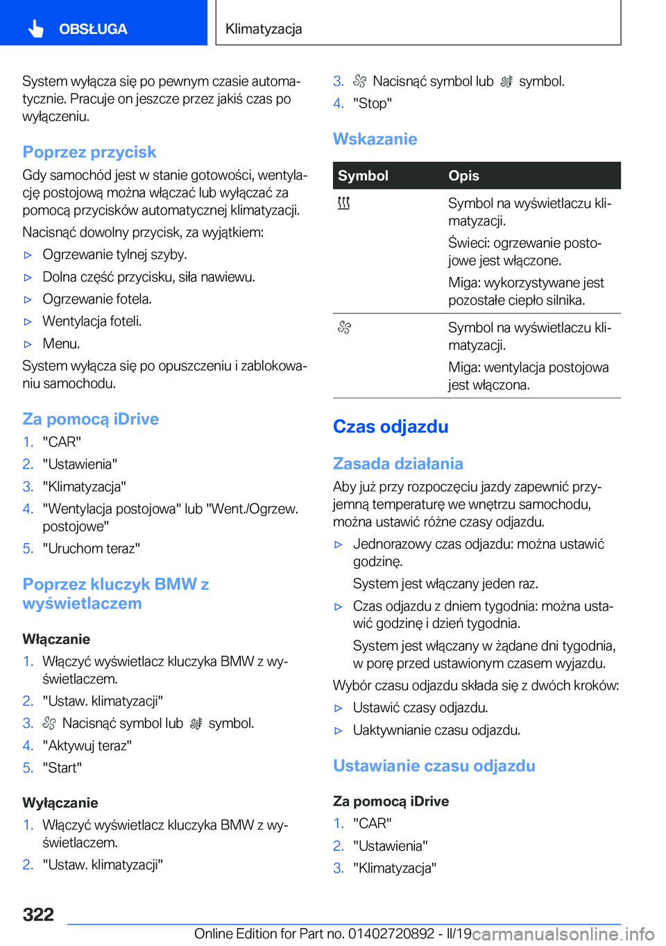 BMW X7 2019  Instrukcja obsługi (in Polish) �S�y�s�t�e�m��w�y�ł�
