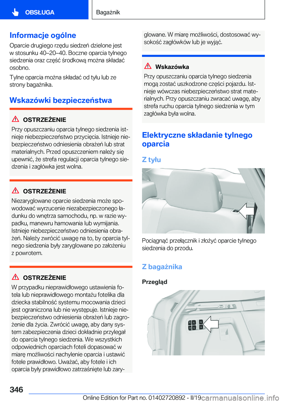 BMW X7 2019  Instrukcja obsługi (in Polish) �I�n�f�o�r�m�a�c�j�e��o�g�