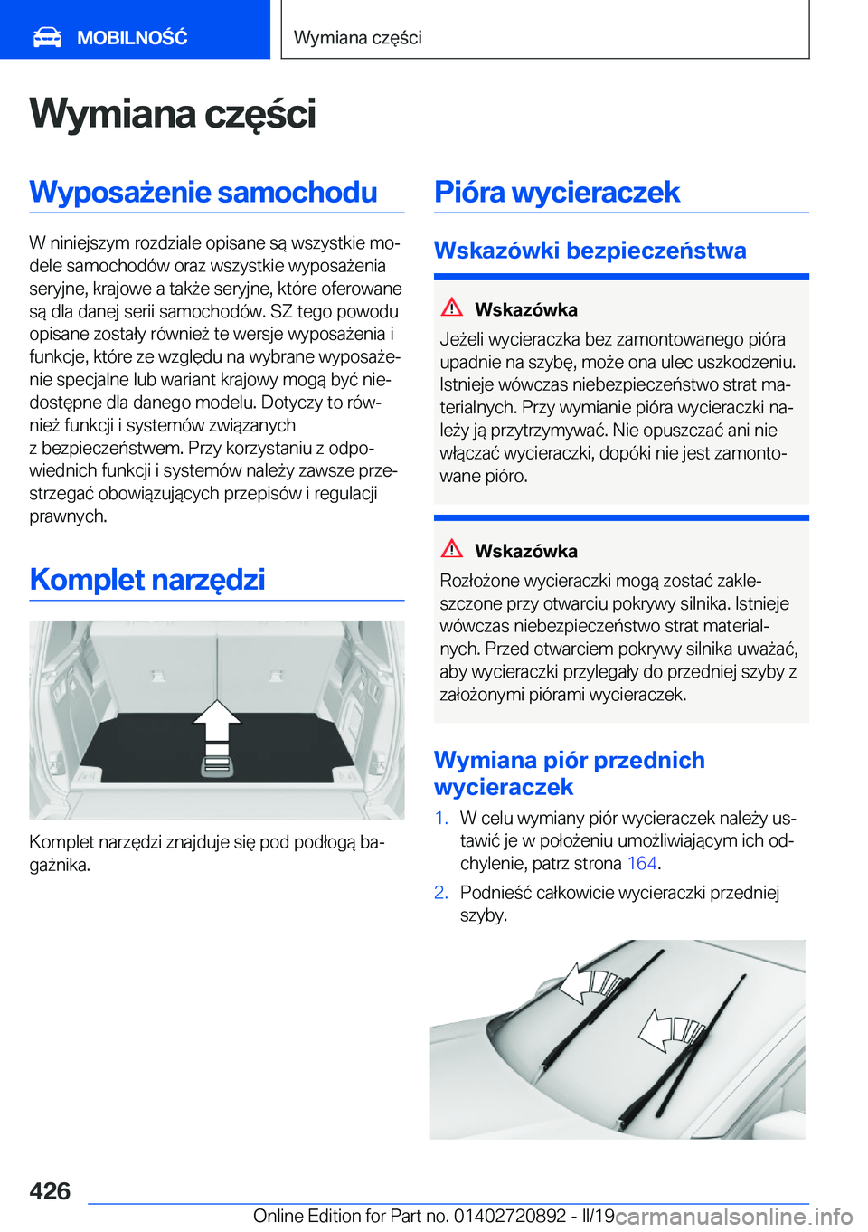 BMW X7 2019  Instrukcja obsługi (in Polish) �W�y�m�i�a�n�a��c�z�