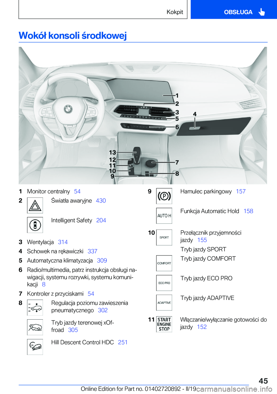 BMW X7 2019  Instrukcja obsługi (in Polish) �W�o�k�