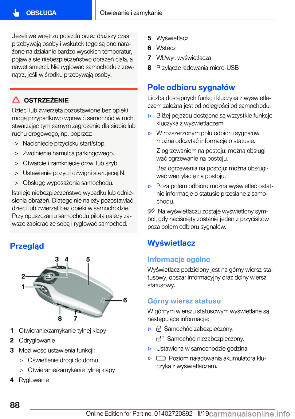BMW X7 2019  Instrukcja obsługi (in Polish) �J�e9�e�l�i��w�e��w�n�