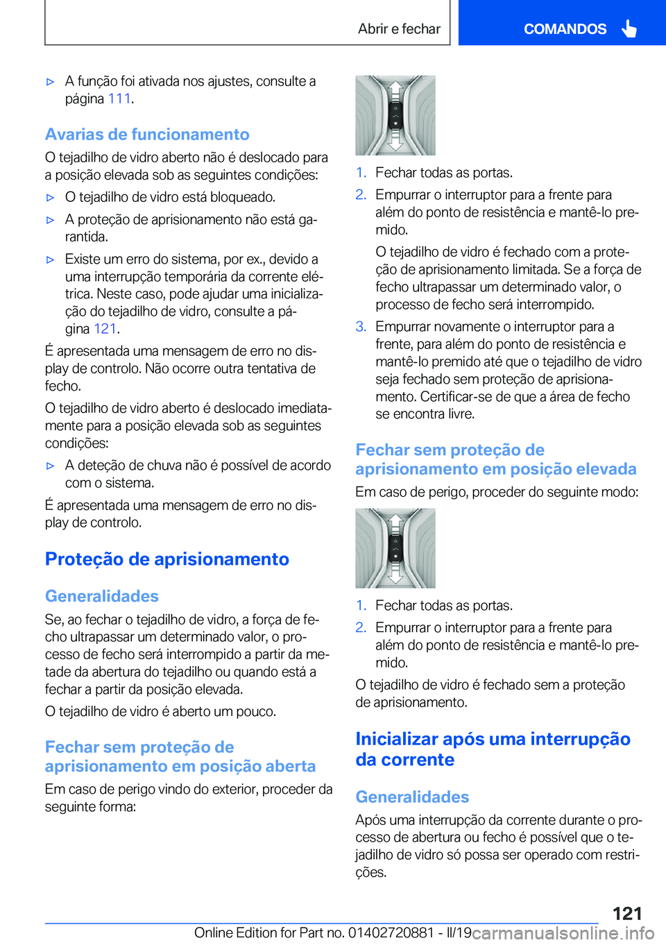 BMW X7 2019  Manual do condutor (in Portuguese) x�A��f�u�n�
