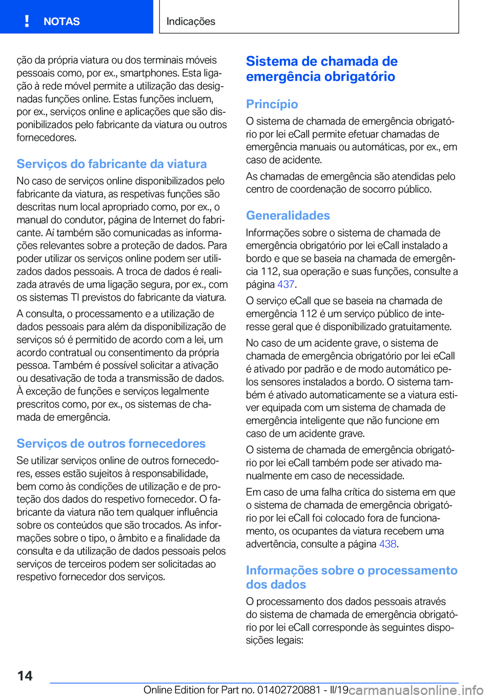 BMW X7 2019  Manual do condutor (in Portuguese) �