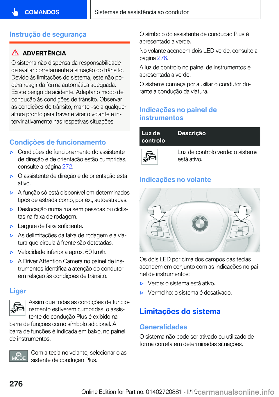 BMW X7 2019  Manual do condutor (in Portuguese) �I�n�s�t�r�u�