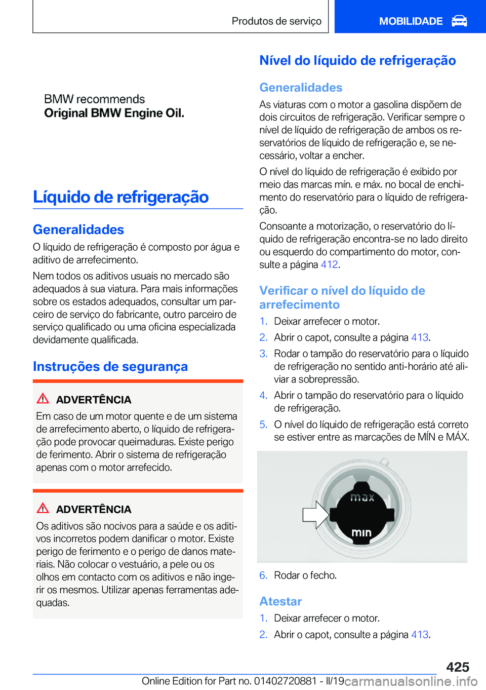 BMW X7 2019  Manual do condutor (in Portuguese) �L�