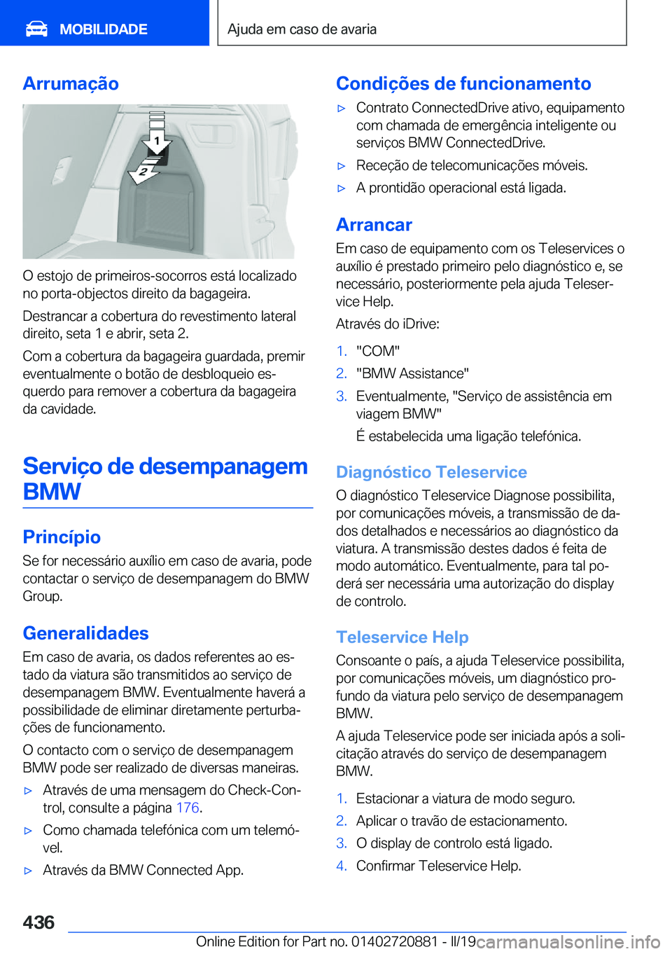 BMW X7 2019  Manual do condutor (in Portuguese) �A�r�r�u�m�a�