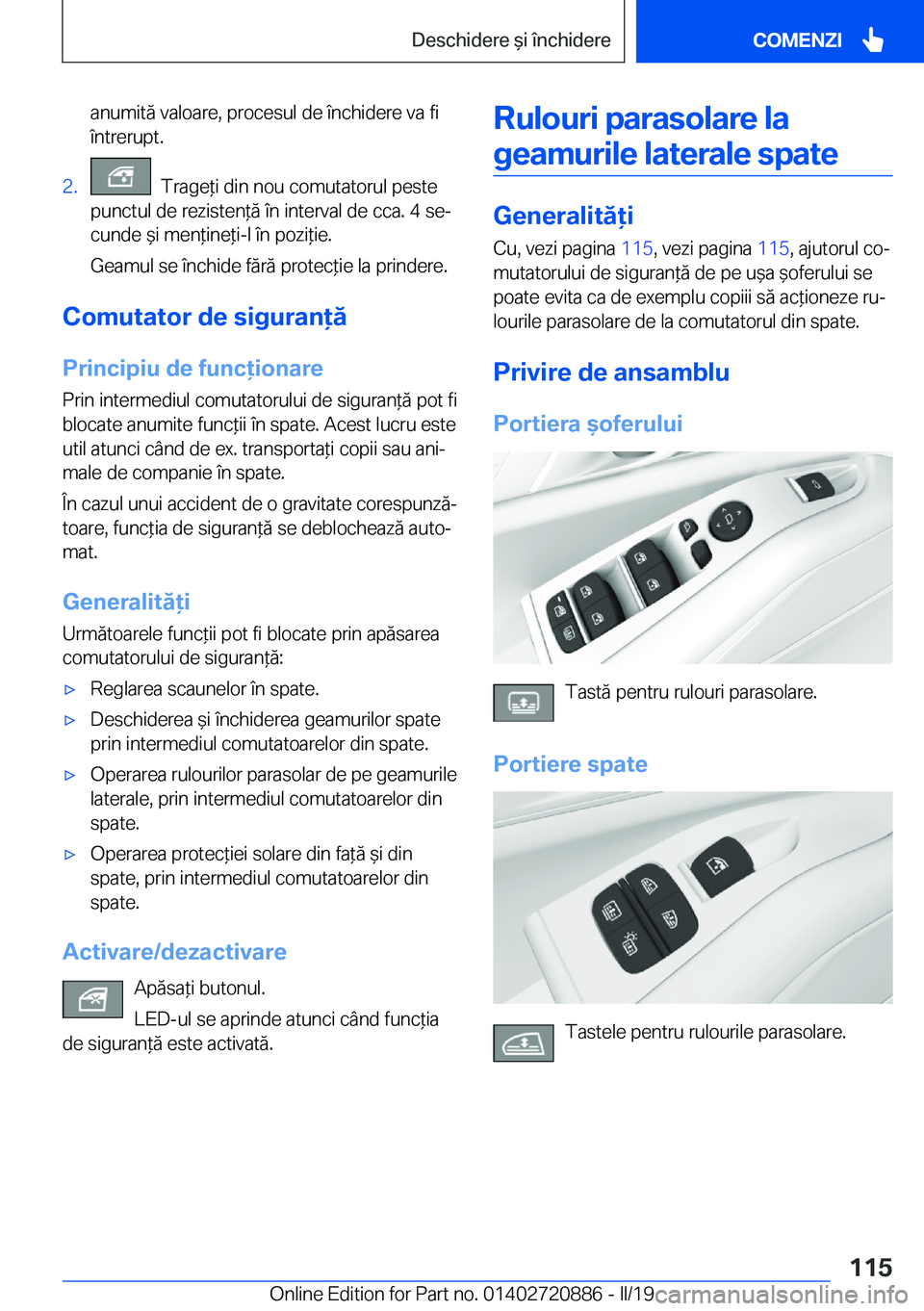 BMW X7 2019  Ghiduri De Utilizare (in Romanian) �a�n�u�m�i�t�